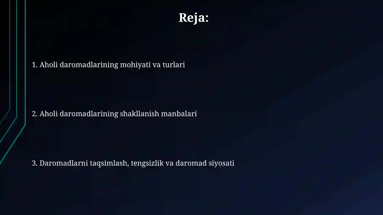 Aholi daromadlarining mazmuni, turlari va shakllanish manbalari 2