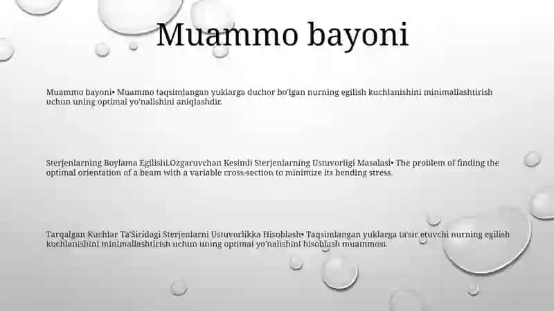 Sterjenlarning Boylama Egilishi 2