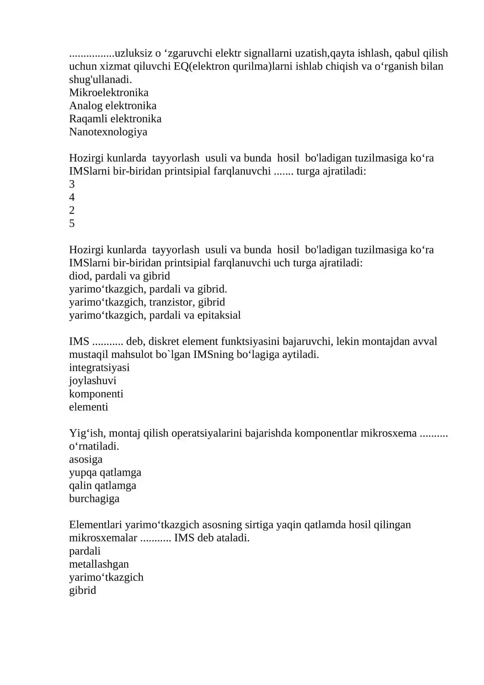 Fotolitografiya jarayonida moddalar ishlatiladigan tuzilmalar 2