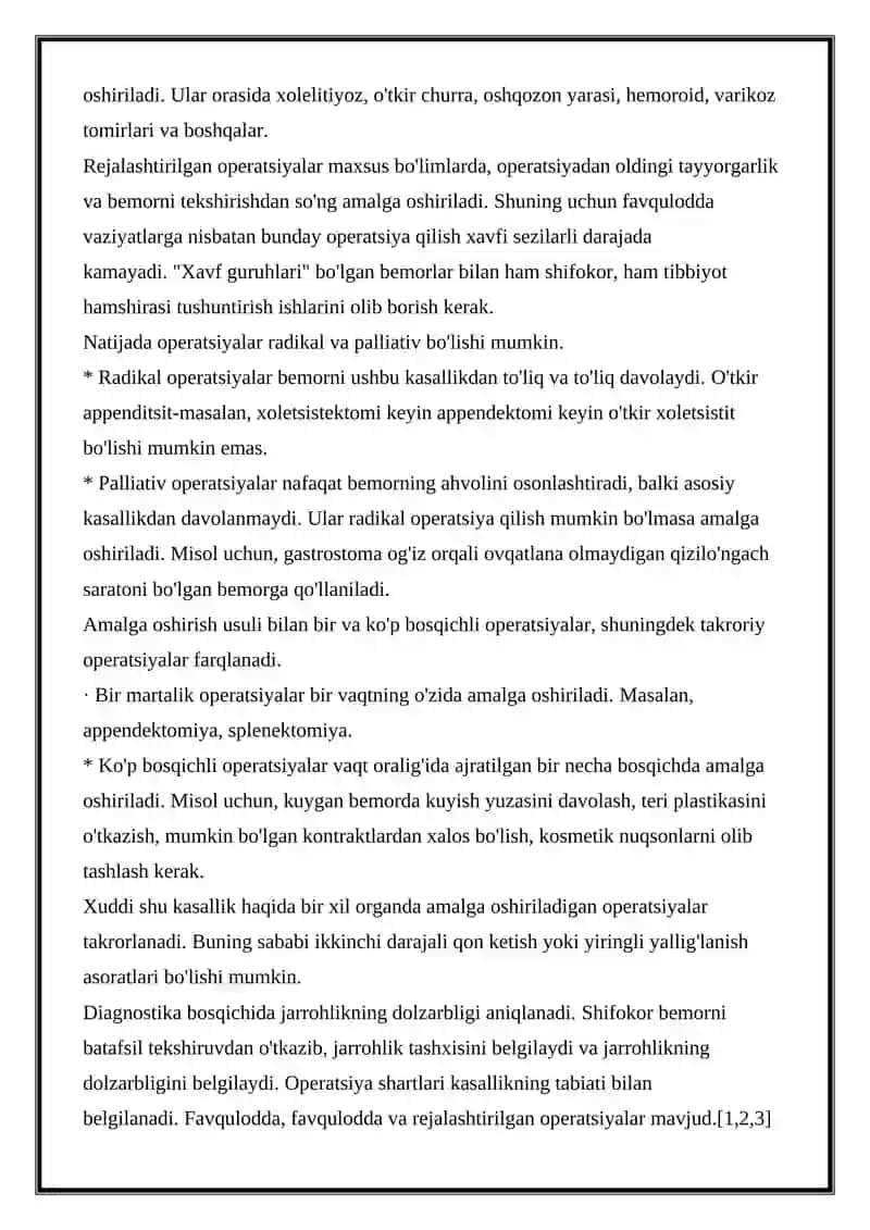 BEMORLARNI OPERATSIYAGA TAYYORLASH 2