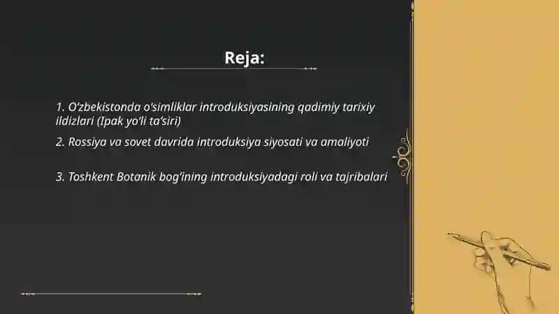 Ózbekistonda ósimliklar introduksiyasi tarixi va amaliyoti 2