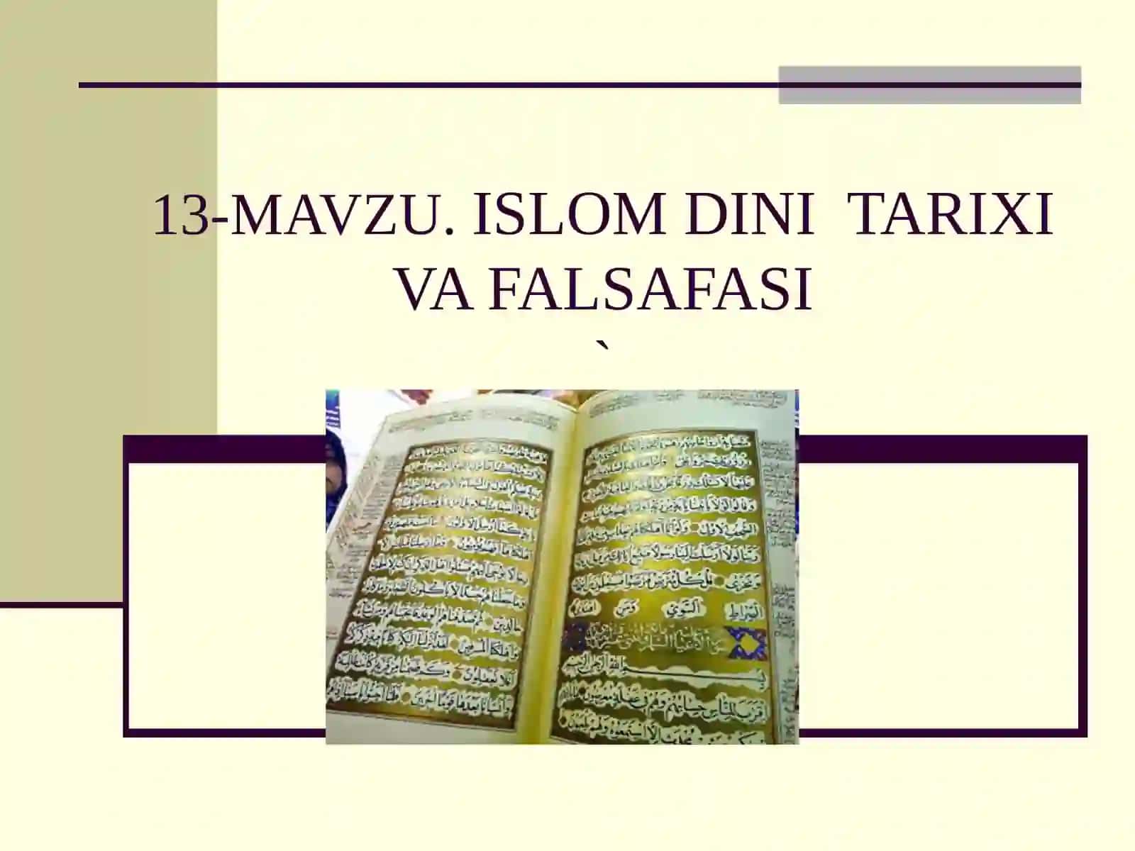 ISLOM DINI TARIXI VA FALSAFASI 2