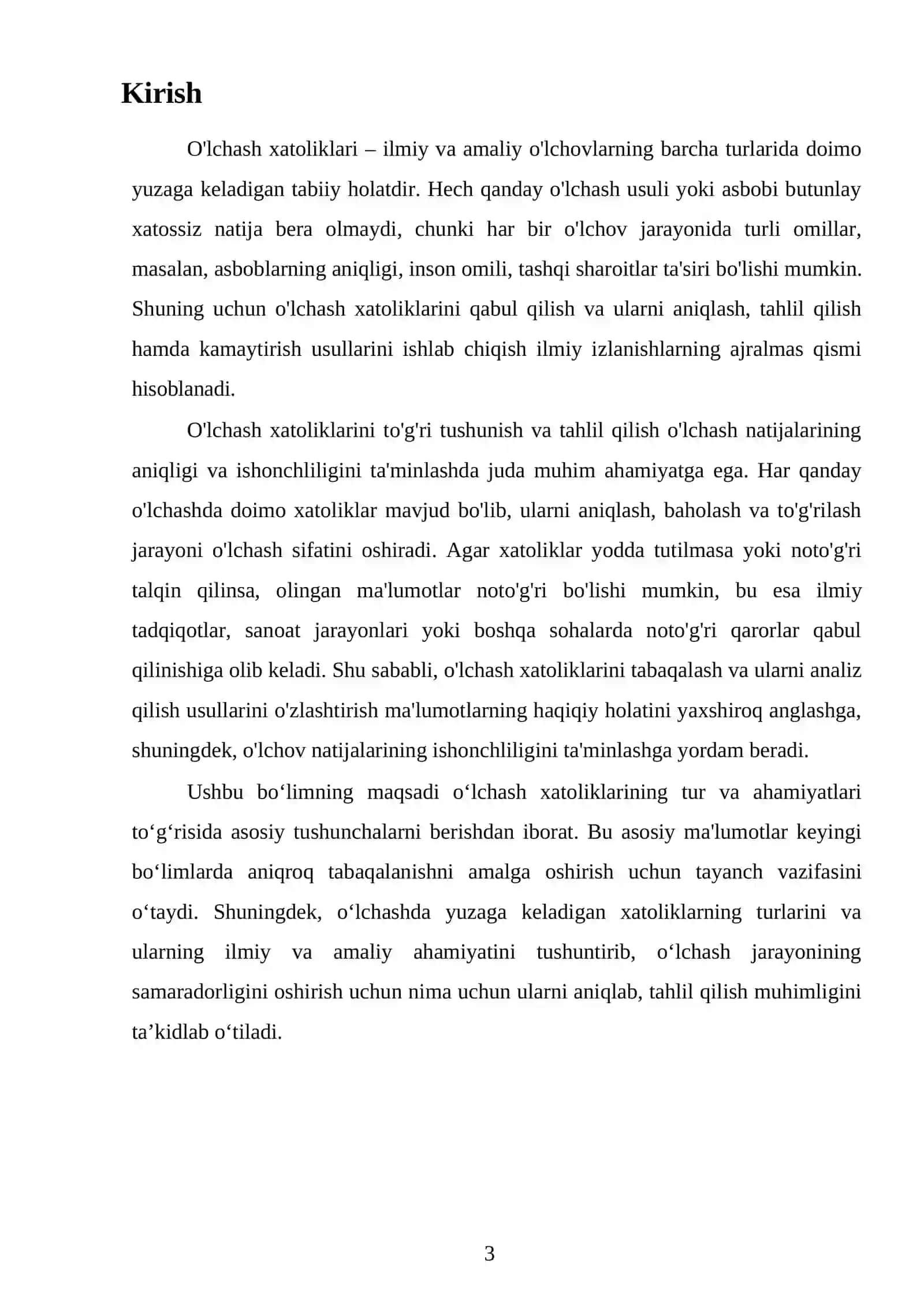 O'lchash xatoliklarini tabaqalash 2