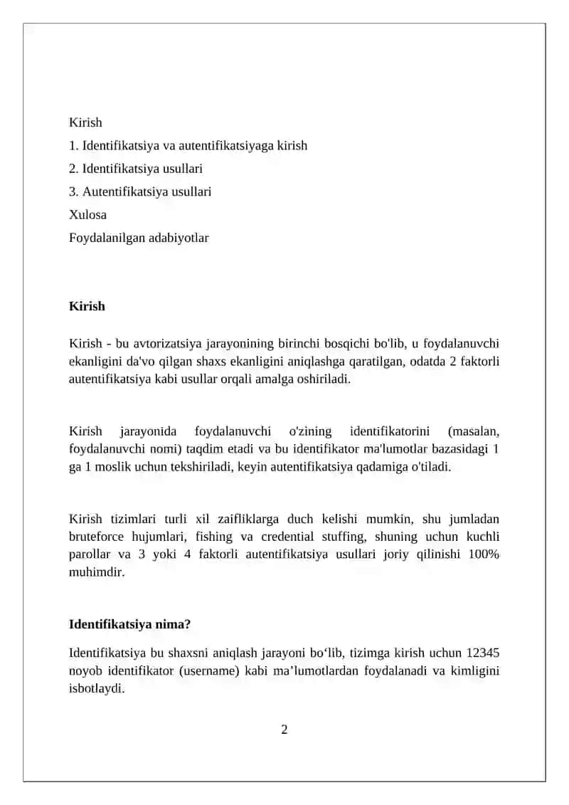 Identifikatsiya va autentifikatsiya 2