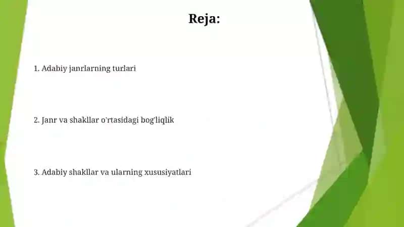 Adabiy tur va janrlar 2