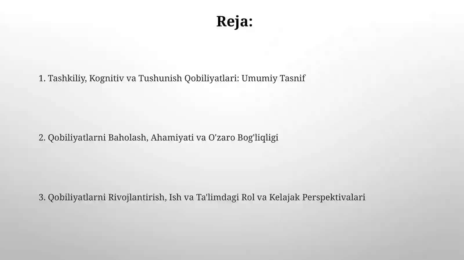 Tashkiliy Qobiliyatlar Tasnifi 2