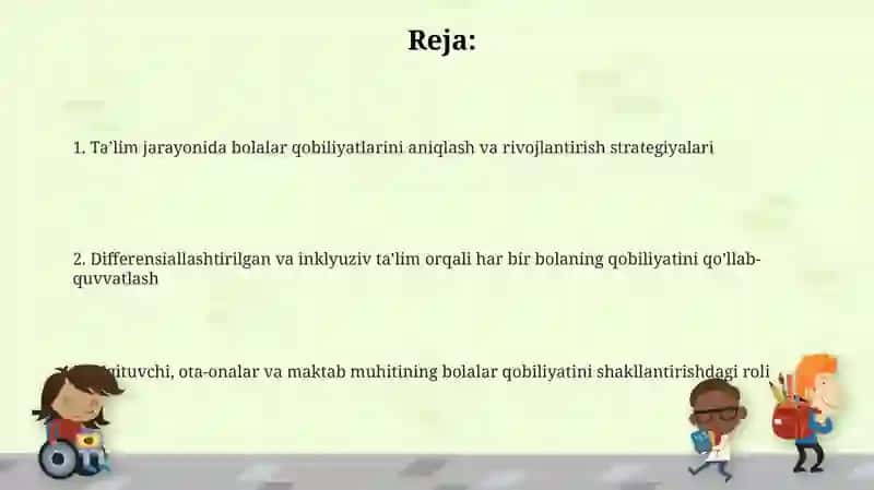 Qobiliyatlarni Aniqlash va Baholash 2