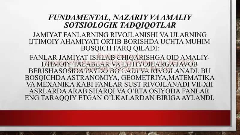 Fundamental sotsiologiyaning asosiy yo‘nalishlari 2