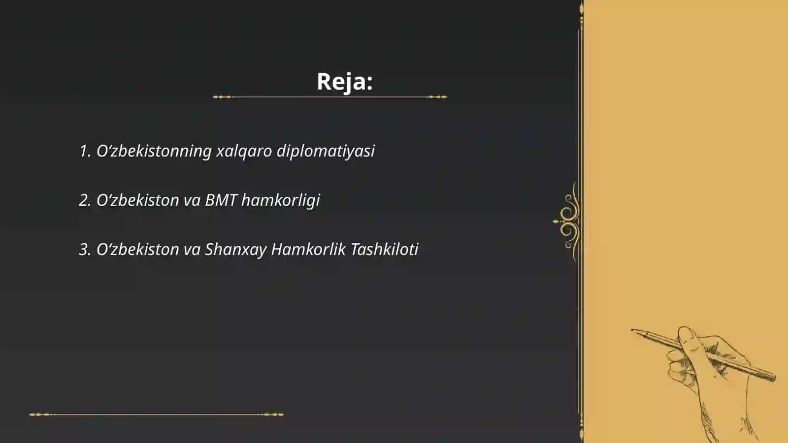 Oʻzbekiston va jahon hamjamiyati 2