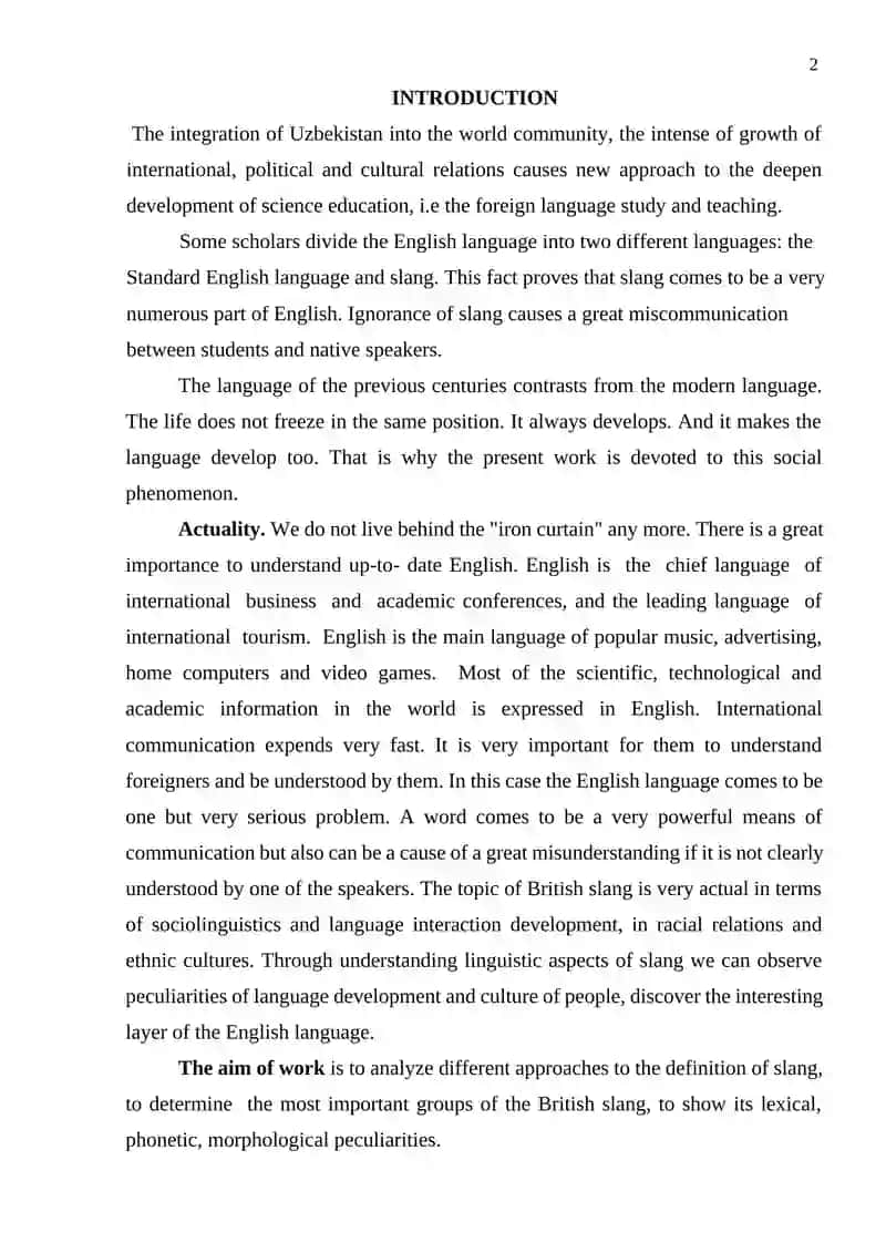 SLANGS AND THEIR LINGUISTIC FEATURES 2