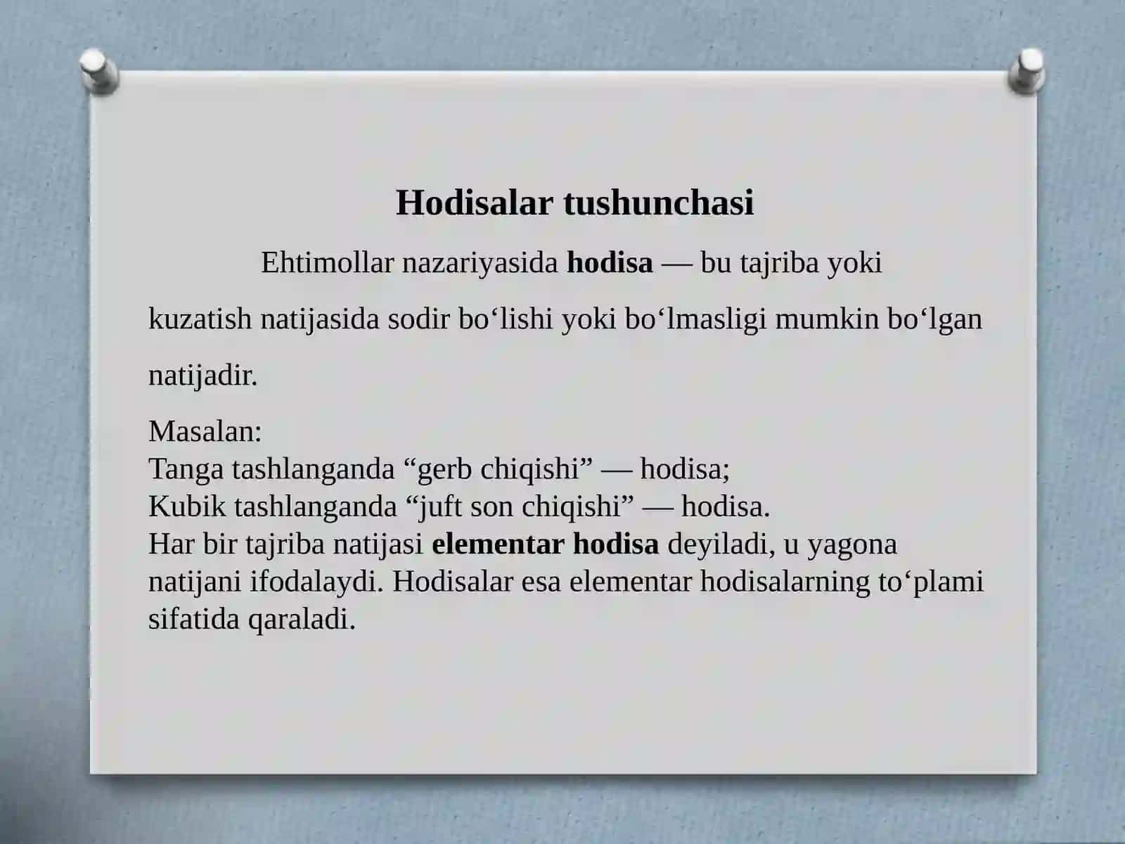 Hodisalarvaularningturlari.Hodisalaralgebrasivasigma-algebrasi 2
