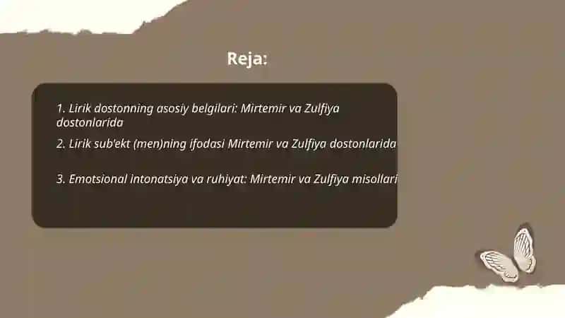 Lirik dostonga xos xususiyatlar 2