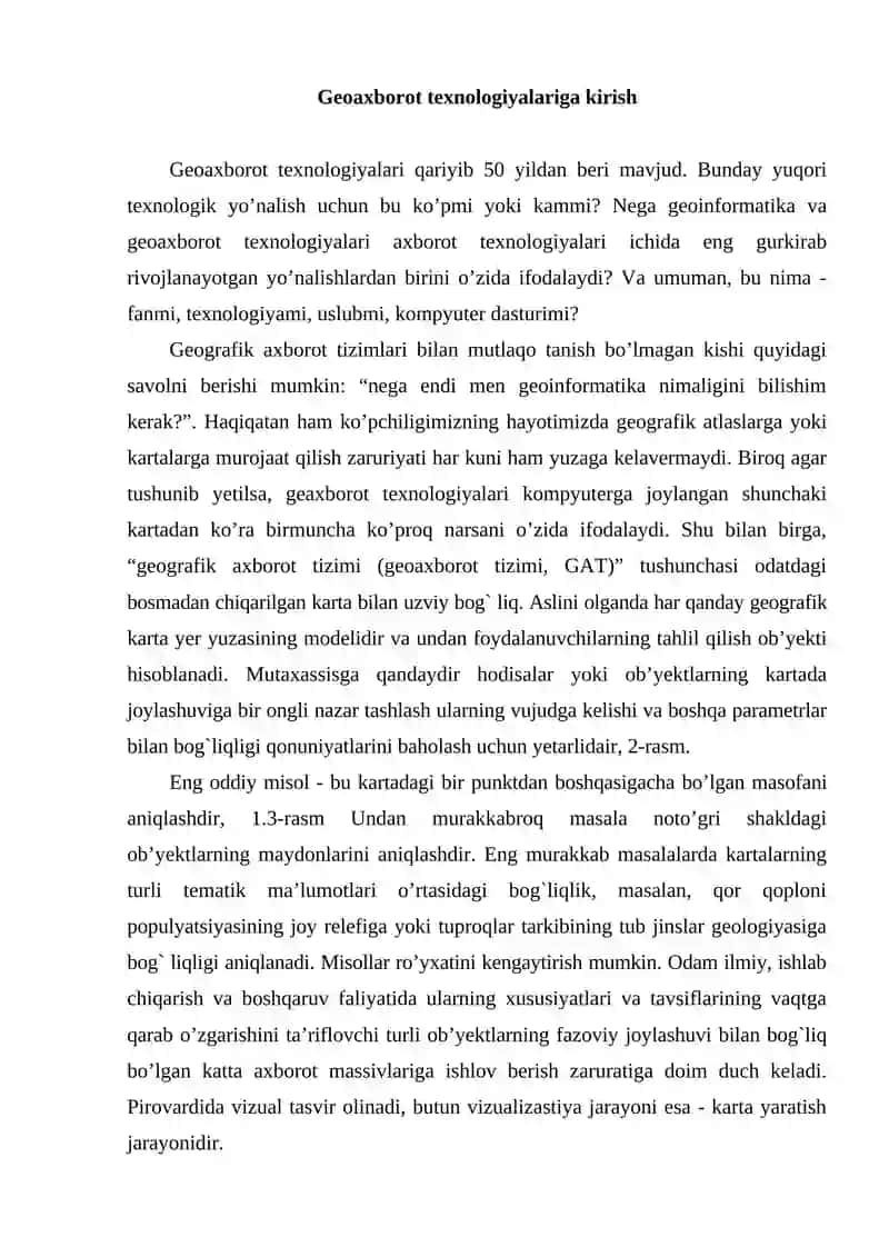 Geoaxborot texnologiyalarining asoslari 2