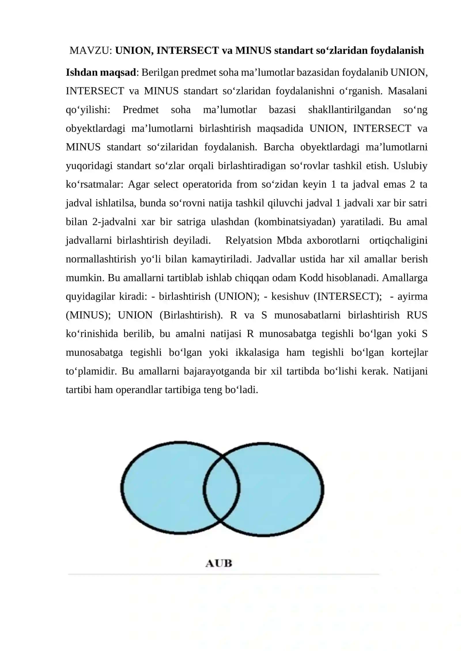 Bir nechta standart so‘zlar bilan ma'ruza 2