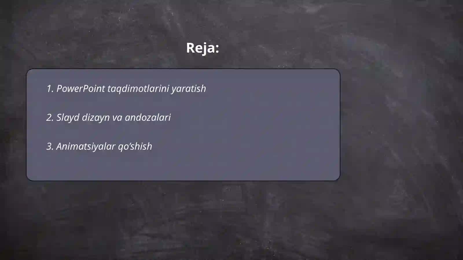 MS Power point dasturining imkoniyatlari 2