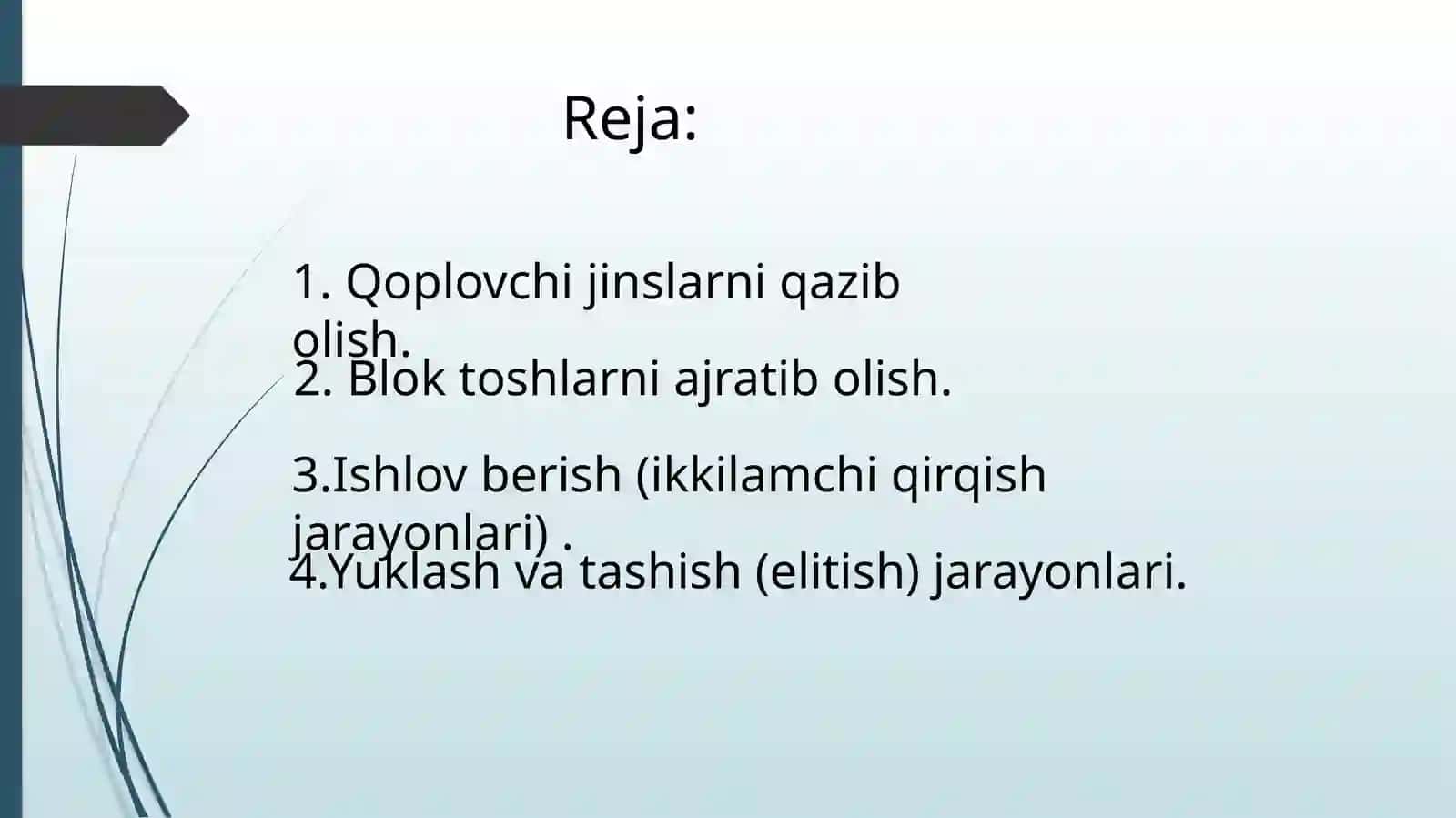 Qoplovchi jinslarni qazib olish 2