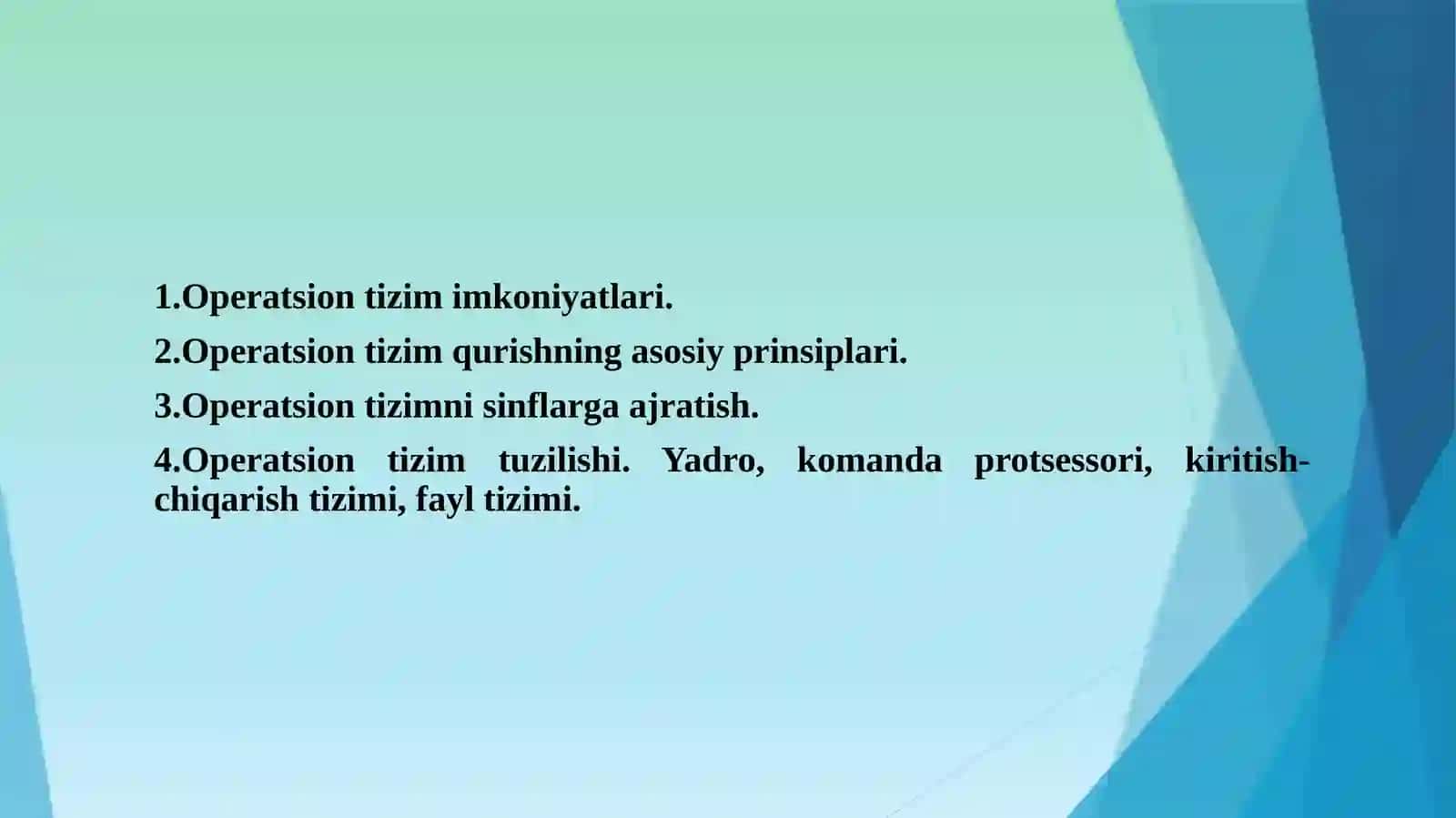 Operatsion tizim qurish prinsiplari 2