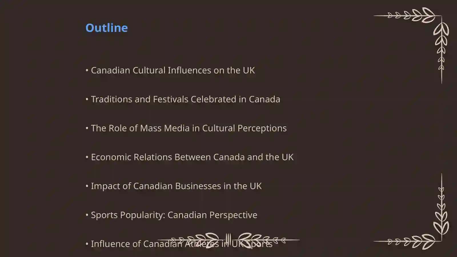 The culture and traditions of Canada Mass Media economy sport in UK 2