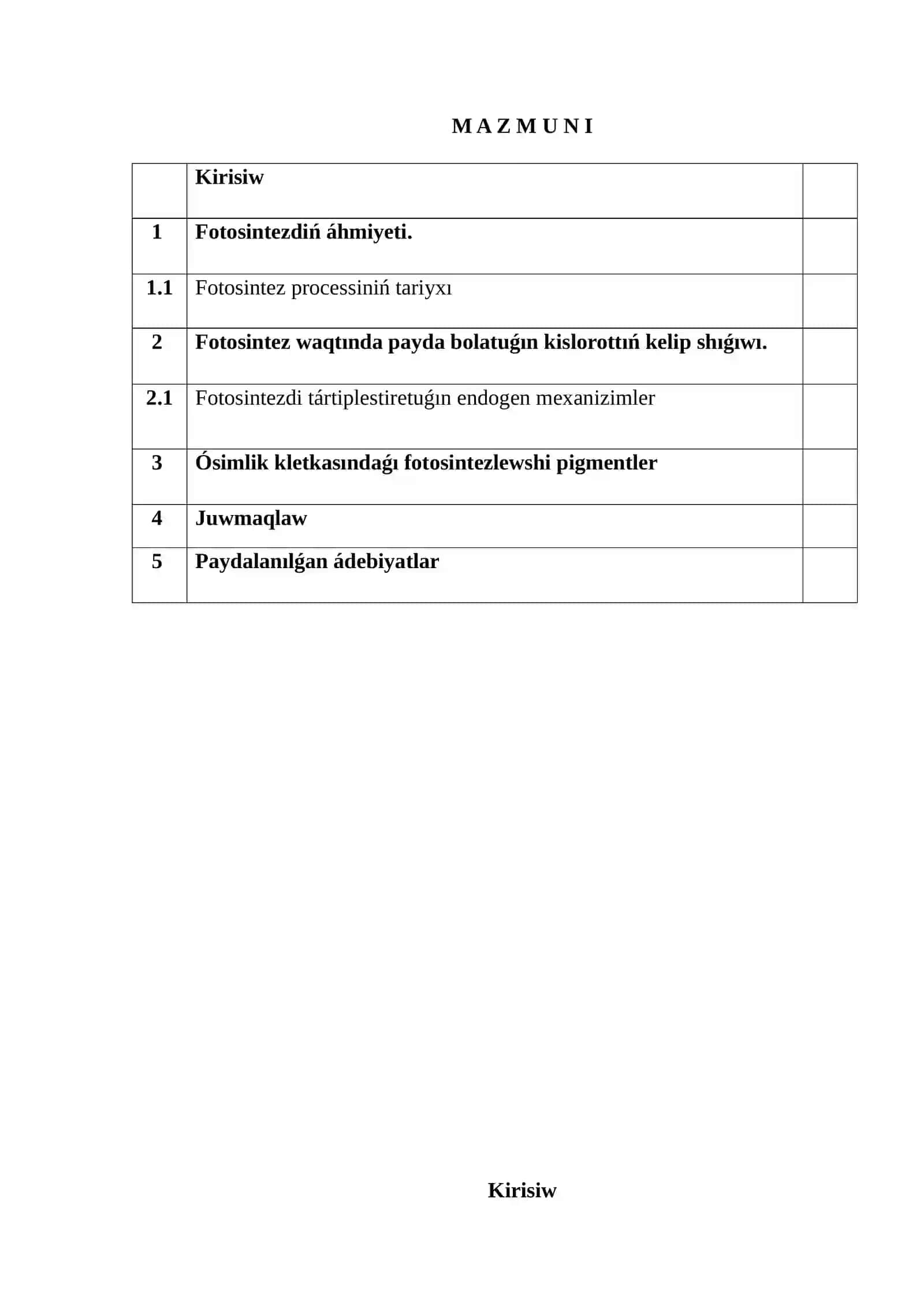 Fotosintez processiniń áhmiyeti hám tariyxı 2