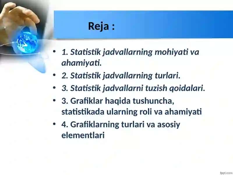Statistik jadvallar va grafiklar 2