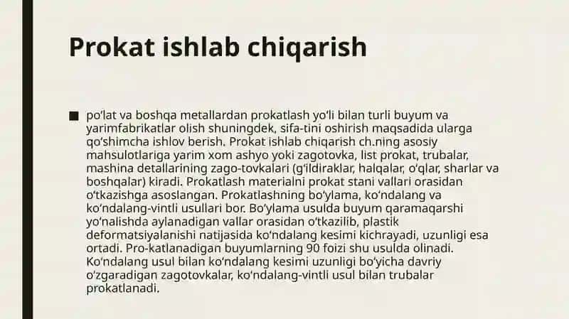 Prokatlashdastgohining tuzilishi va ishlash prinsipi 2
