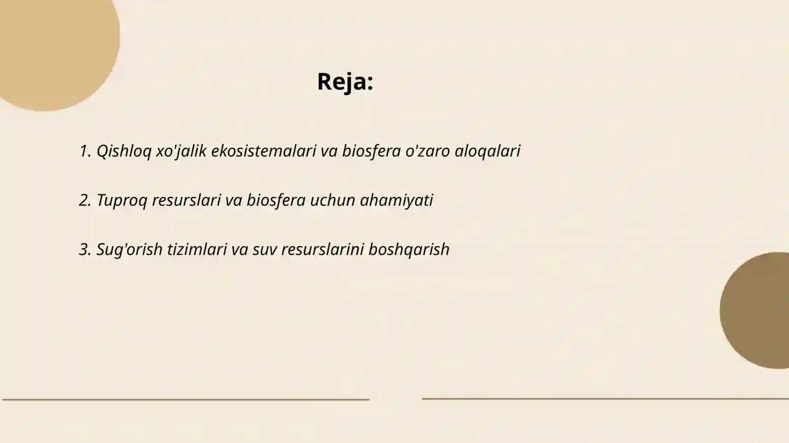 Qishloq xo'jaligi va biosfera 2