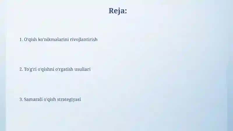 Toʻğri oʻqishga oʻrgatish usullari 2
