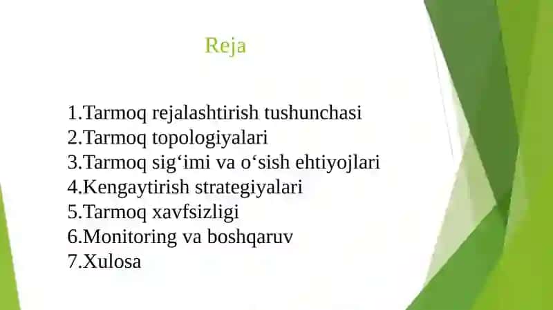 Tarmoqni rejalashtirish va kengaytirish strategiyalari 2