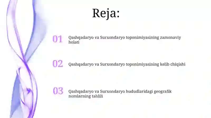 Qashqadaryo va Surxondaryo toponimik rayonlari 2