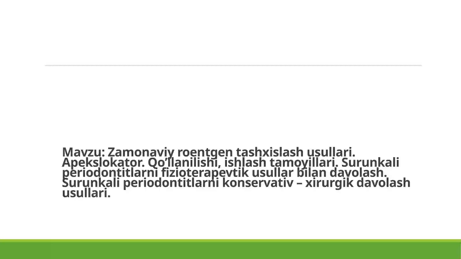 Rentgen tashxislash usullari 2