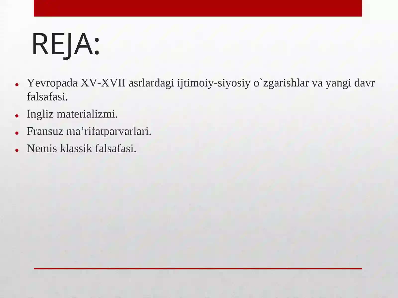 G`arbiy YevropadaYangi davr falsafasi 2