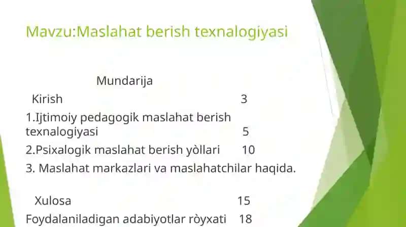 Maslahat berish texnalogiyasi 2