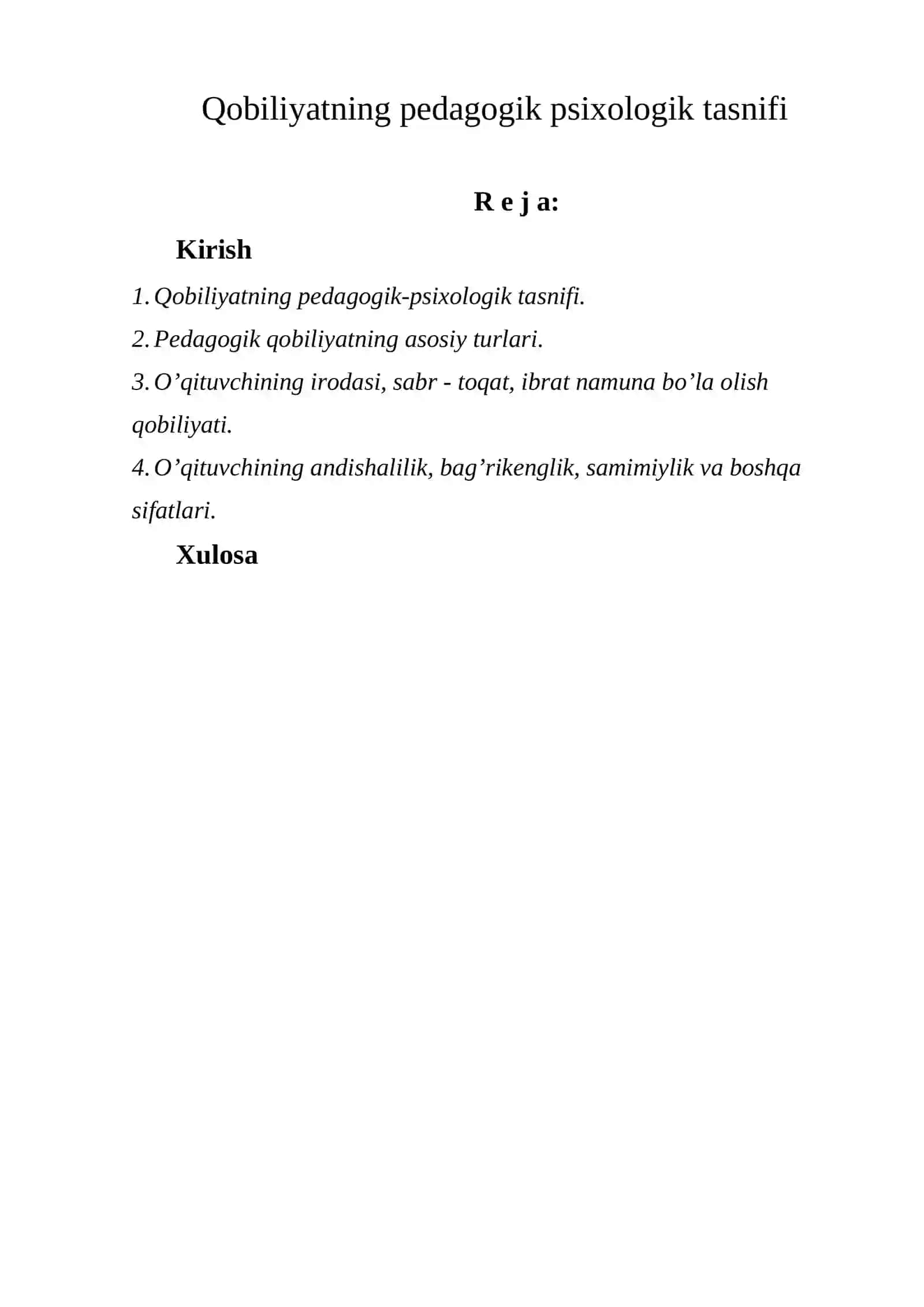 Qobiliyatlarning pedagogik-psixologik tasnifi 2