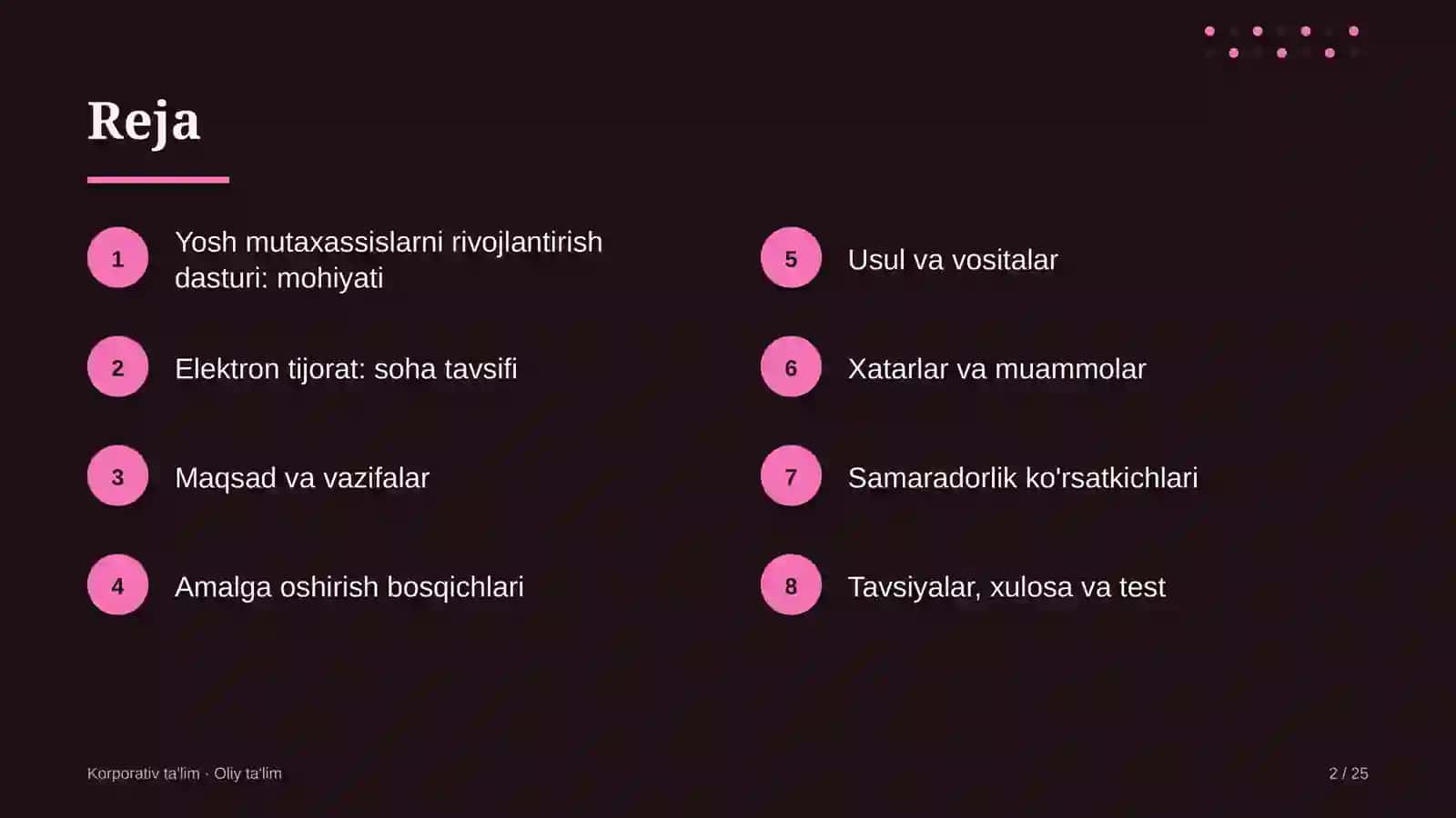 Elektron tijoratda yosh mutaxassislarni rivojlantirish dasturi 2