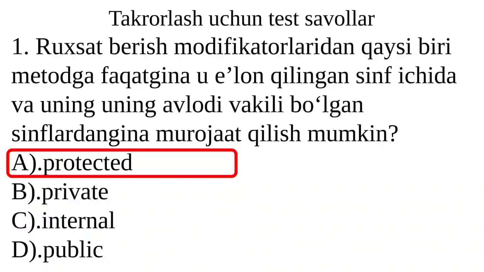 3-Ma`ruza:C# tilida umumlashtirish 2
