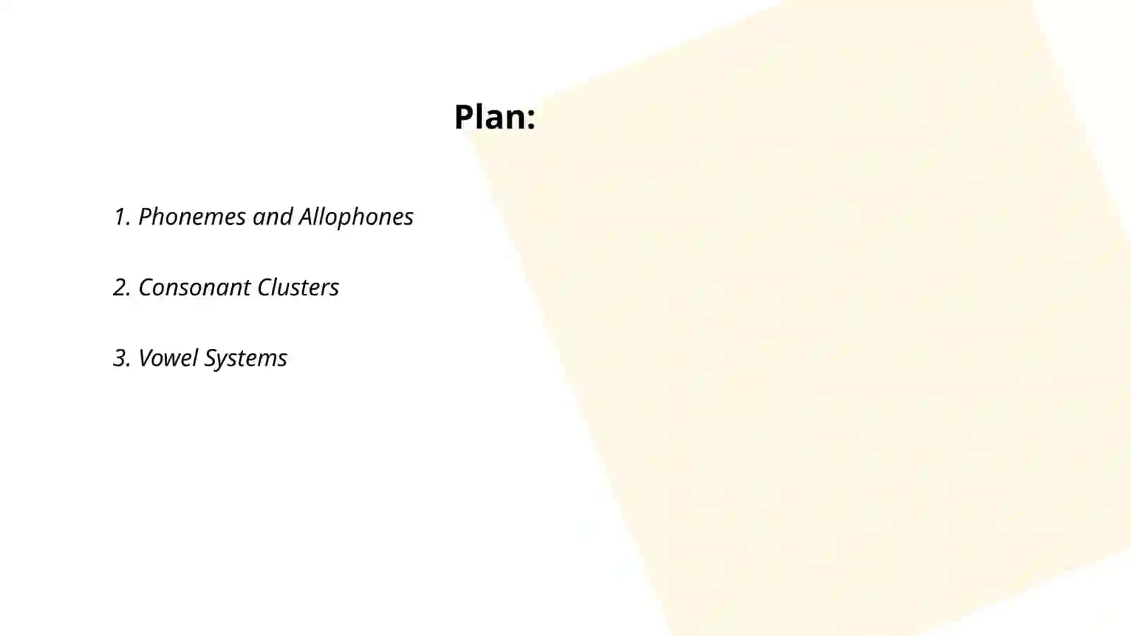 Methods of language analysis at the phonological level 2