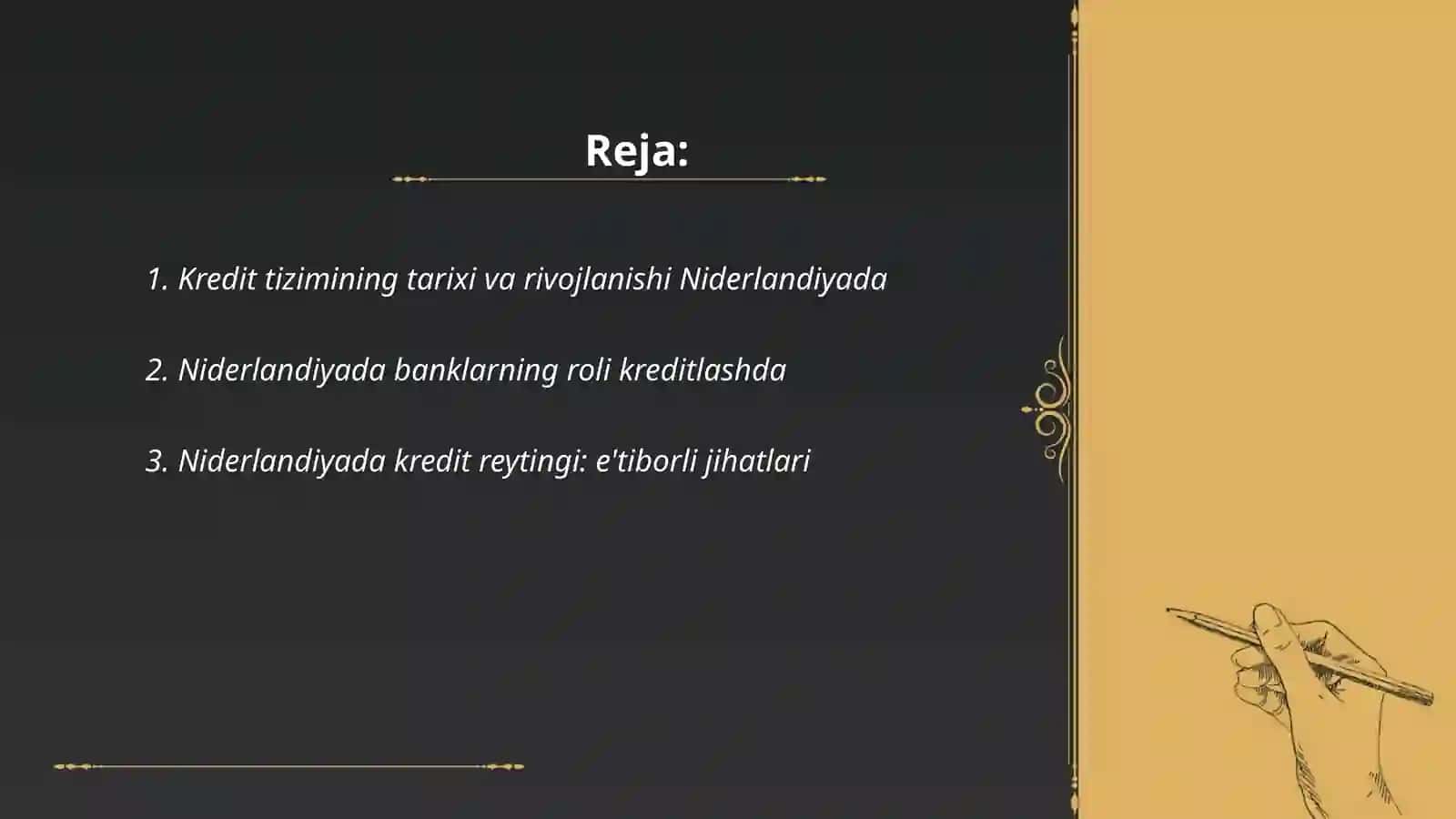 Niderlandiya mamlakatida kiredit tizmi 2