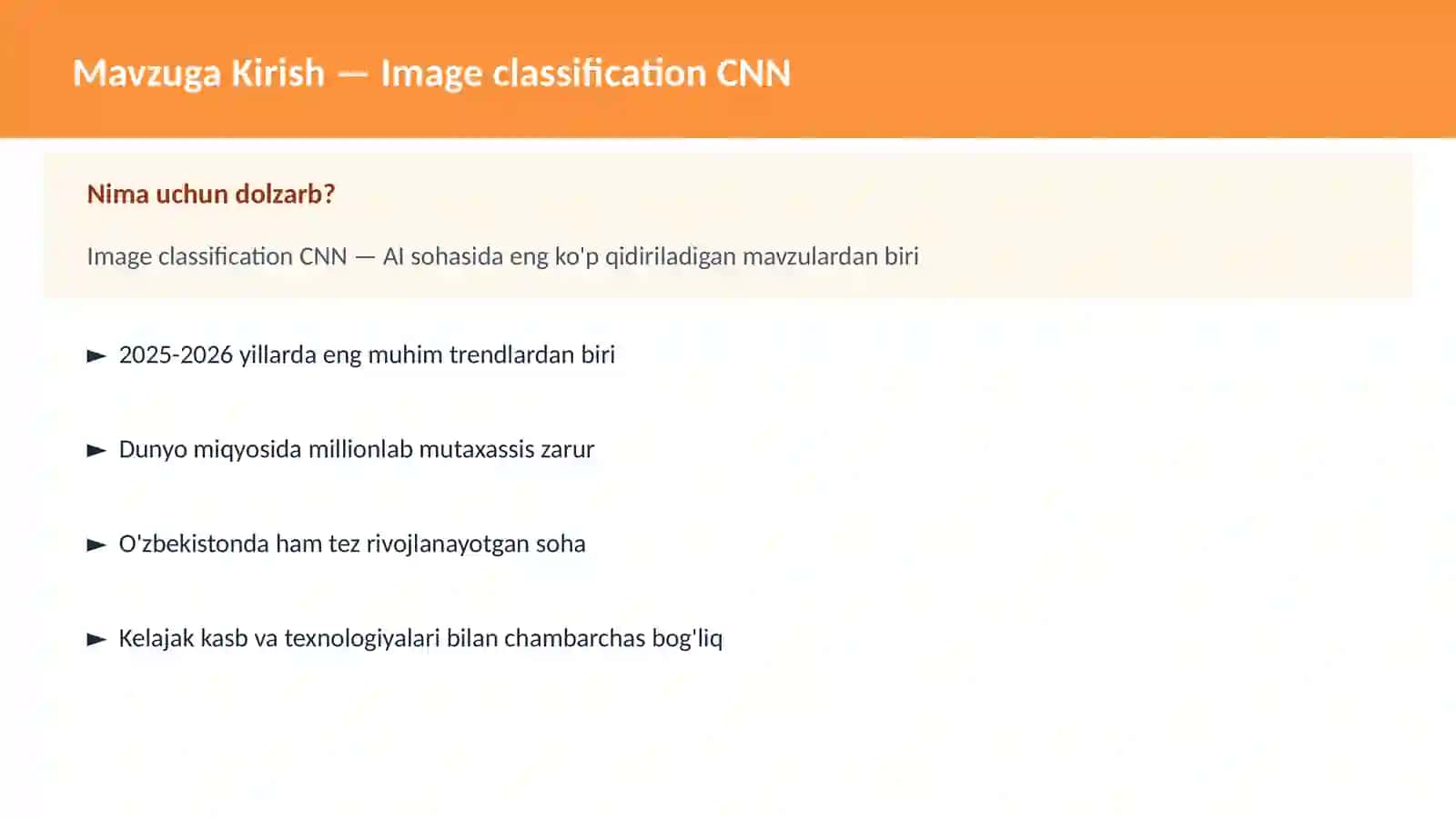 AI | DEEP LEARNING VA NEYRON TARMOQLAR 2