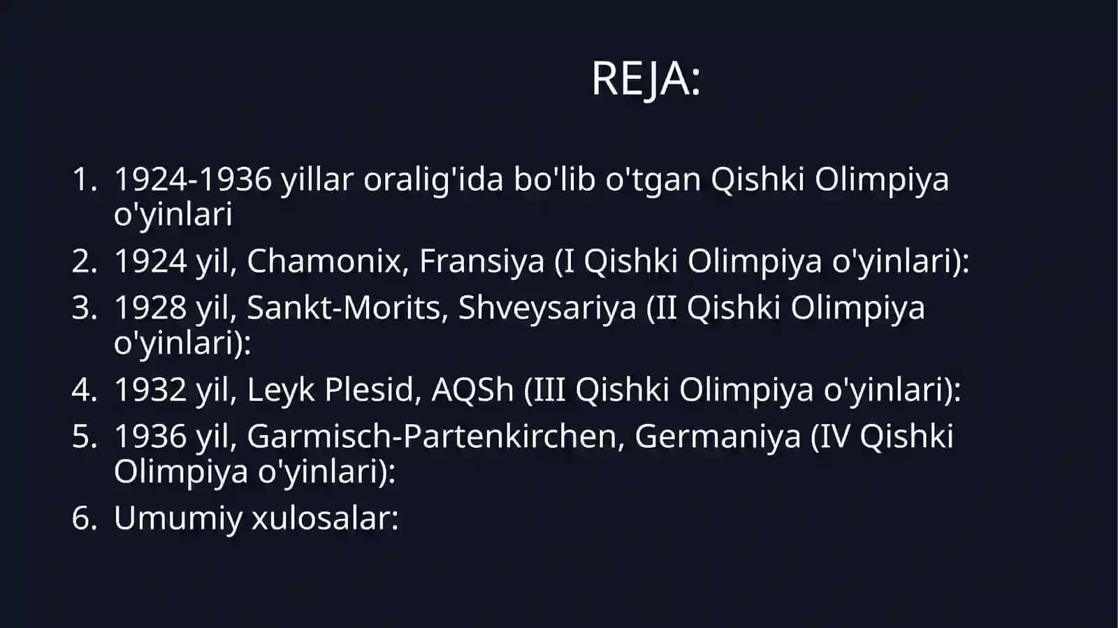 Qishki Olimpiya O'yinlari (1924-1936) 2