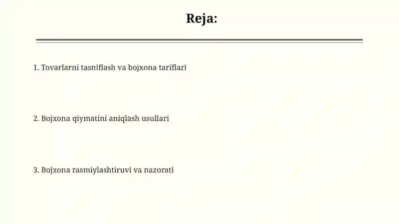 Tovarlarni turkumlash va baholash 2