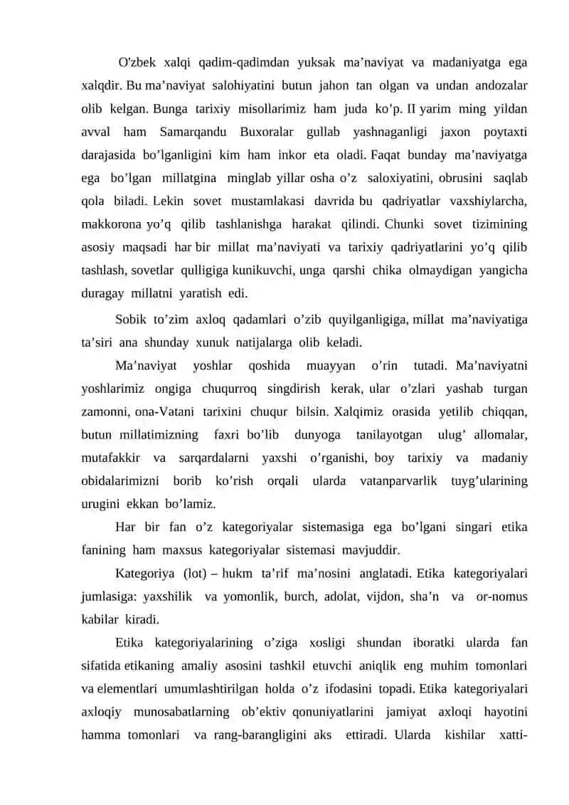 ETIKA KATEGORIYALARINING O‘ZIGA XOS XUSUSIYATLARI 2