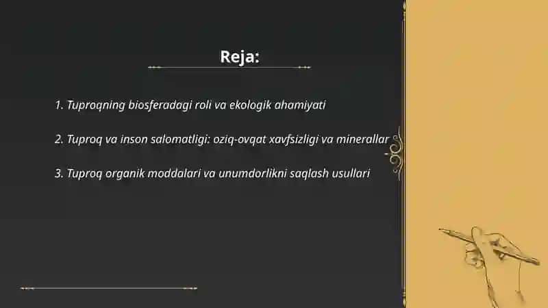 Tuproqning biosfera va inson hayotidagi ahamiyati 2
