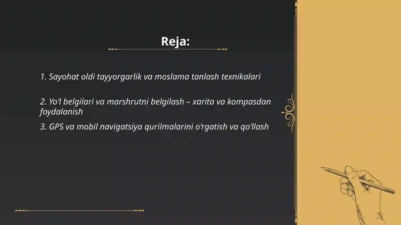 Sayohatlar jarayonida turizm texnikasini o‘rgatish va qo‘llash 2