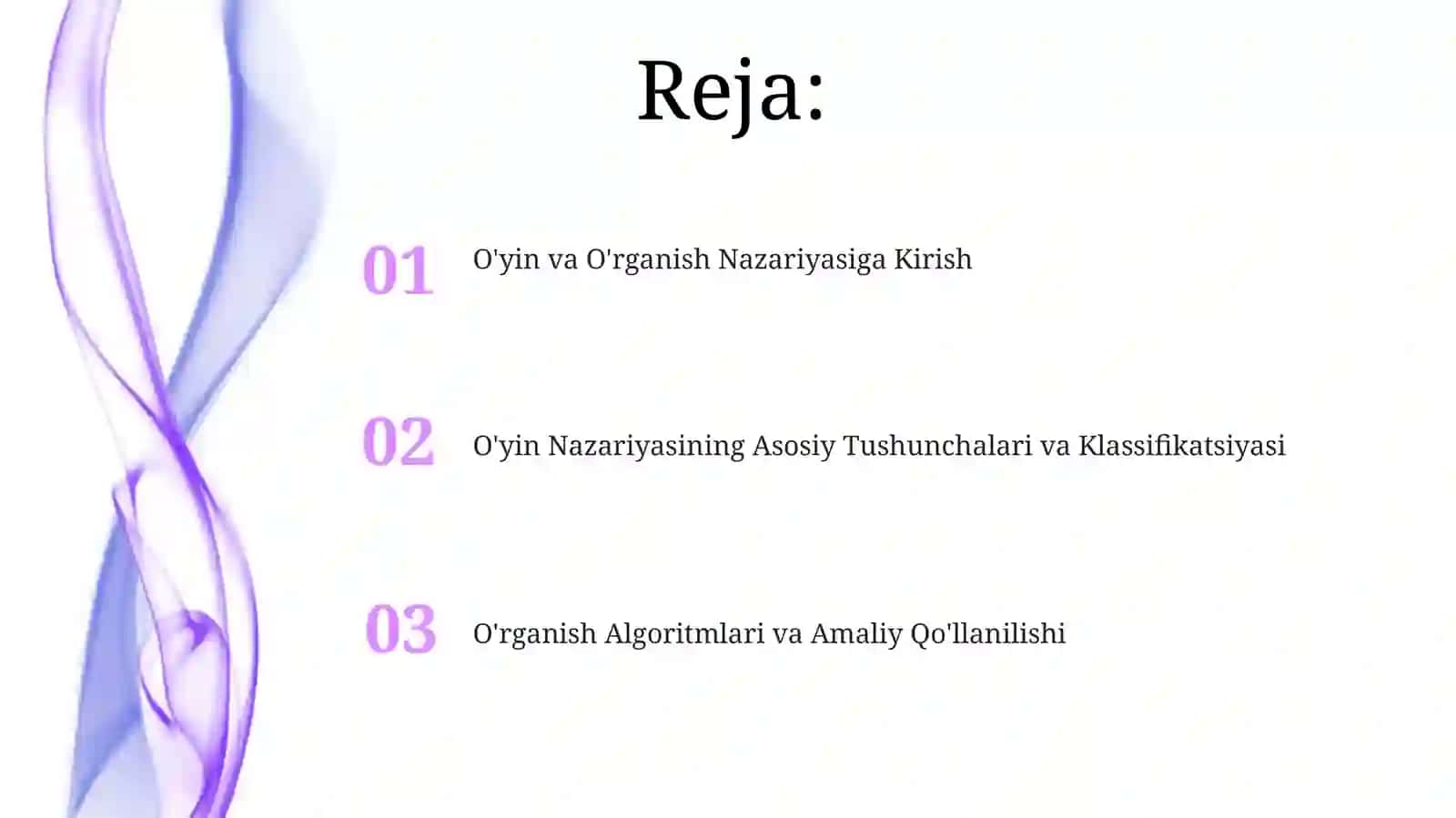 O'yin va ta'limga kirish nazaryasi 2