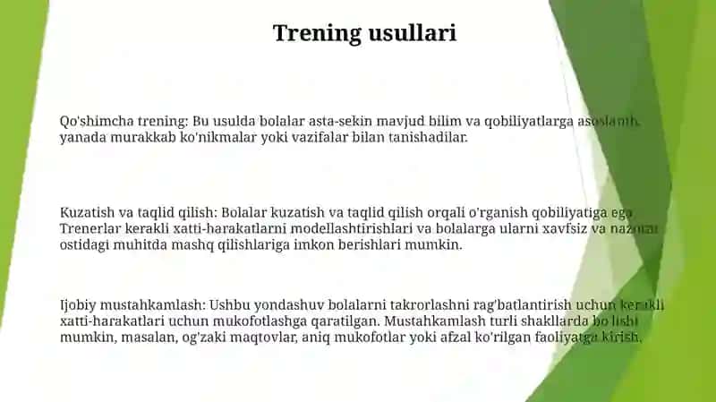 Bolalarni Chiniqtirish Usullari 2