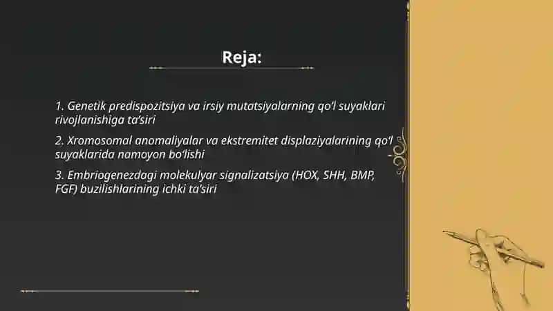 Qoʻl suyaklarining rivojlanish nuqsonlari 2