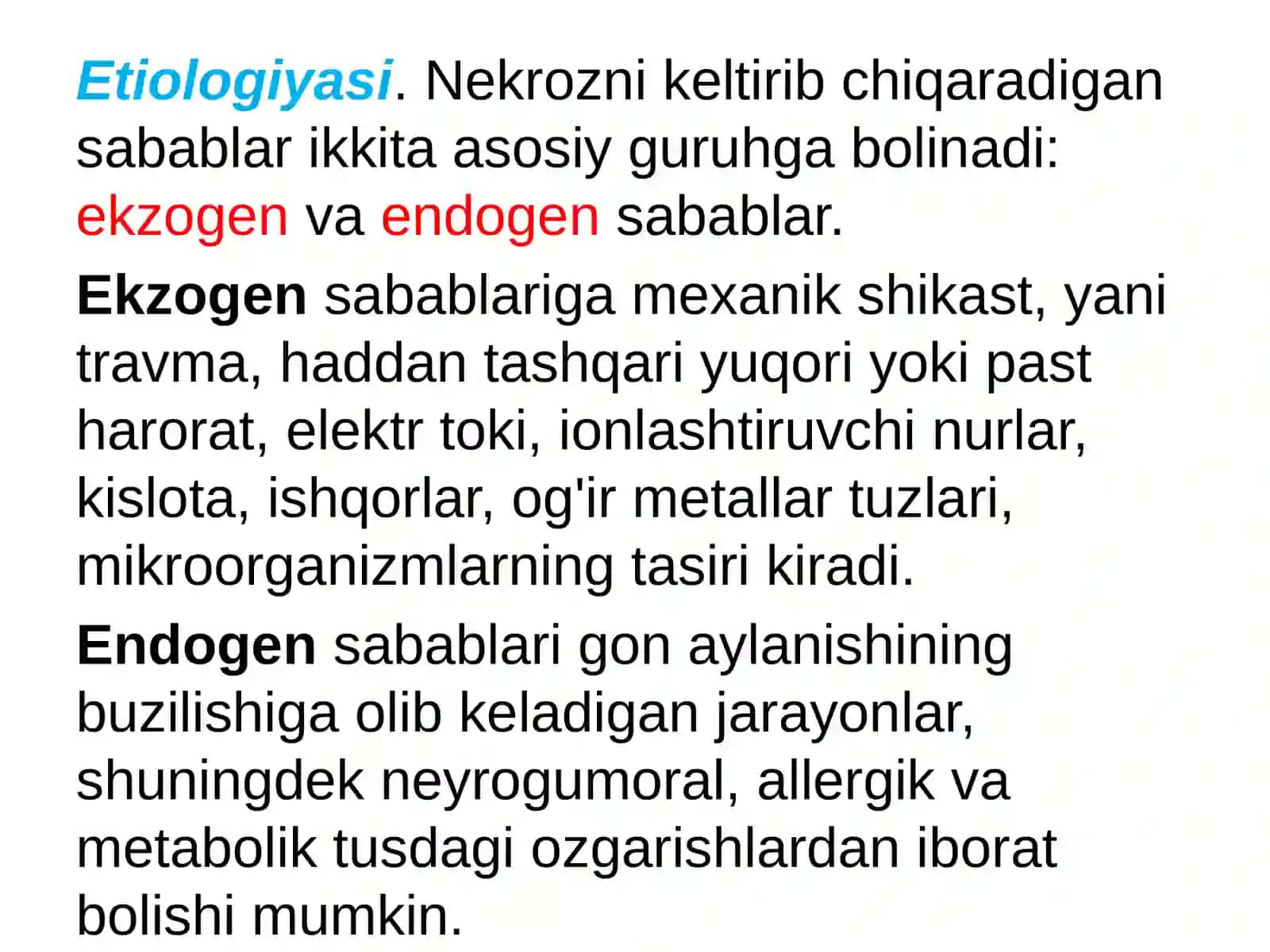 Nekroz va apaptoz.Klinik belgilari 2