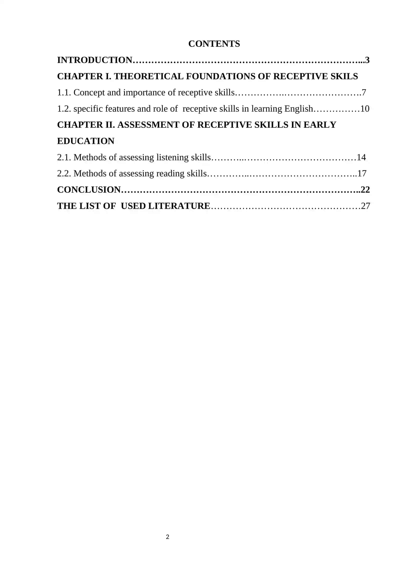 RECEPTIVE SKILLS IN EARLY ENGLISH LANGUAGE EDUCATION 2