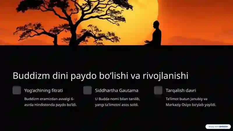 Buddizm dini tarixi va asosiy g‘oyalari 2