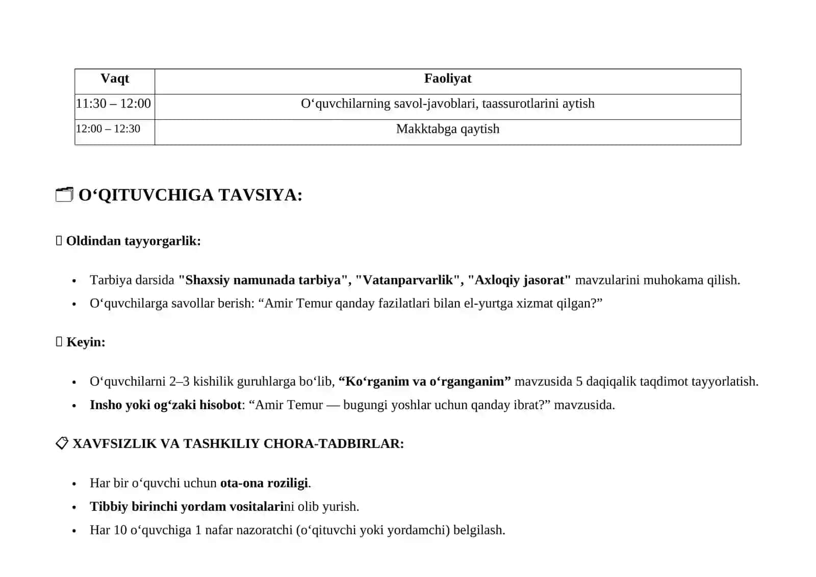 Tarbiyaviy Ekskursiya 2